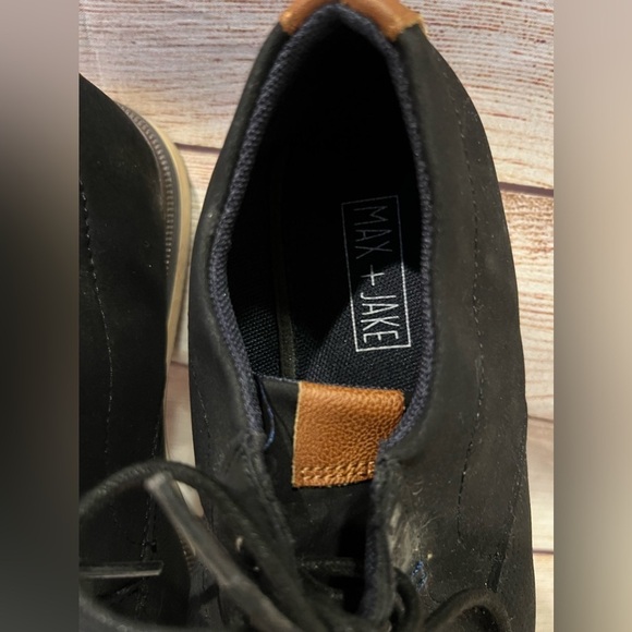 Men’s Max and Jake dress shoes, black with brown accents, size 7 - Picture 2 of 7